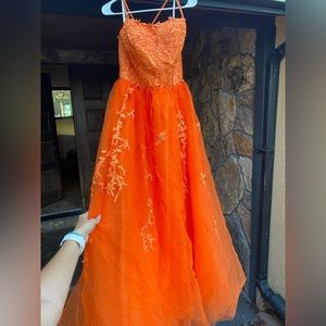 orange prom dress